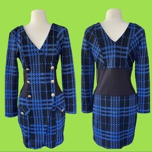 Venus Plaid Button Detail Dress